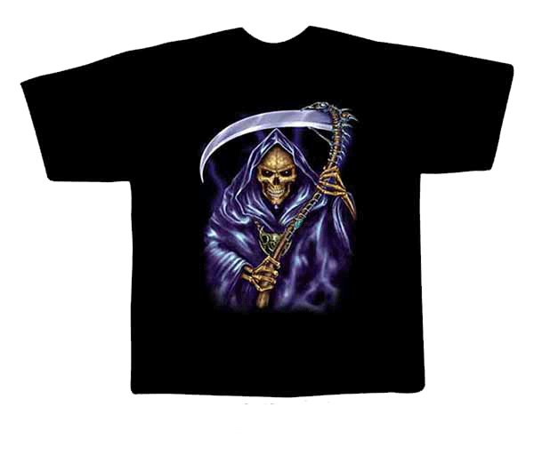 Black colour T-Shirt with Fabric printing Skull Design