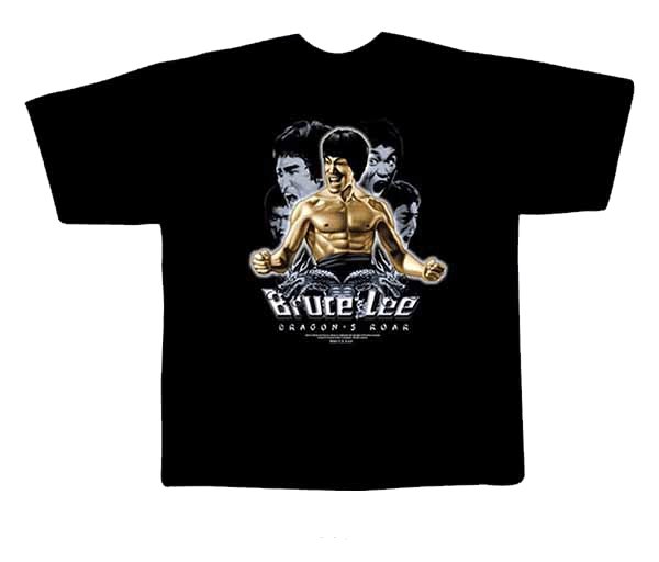 Black colour T-Shirt with Fabric printing Bruce Lee Design