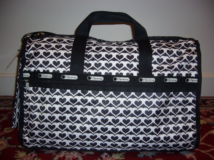 NWT LeSportsac Large Weekender Bag Sugar Cane Hearts