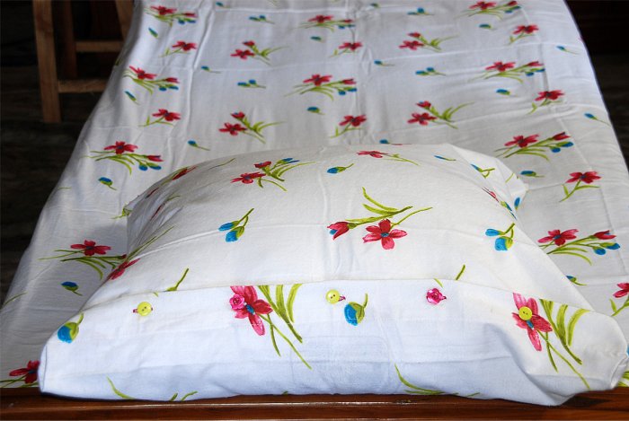New Luxury single / twin cotton flannelle sheet set with pillowcase 425 gsm. Flower power pink