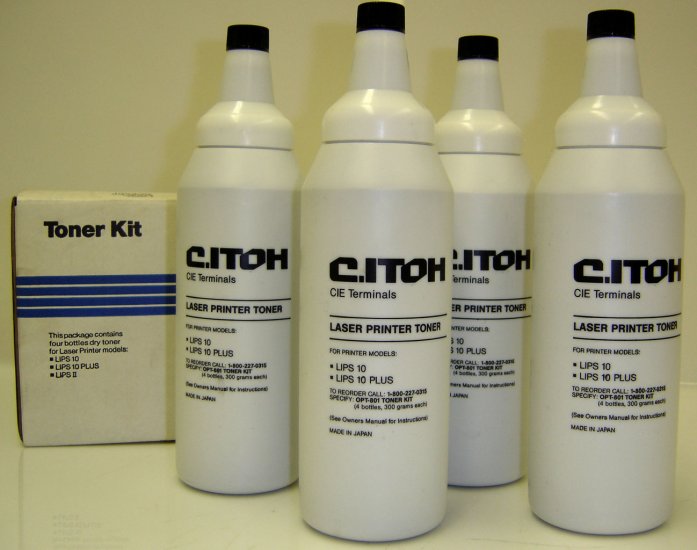 OPT-801 C ITOH/KONICA LASER PRINTER TONER - 4 BOTTLES