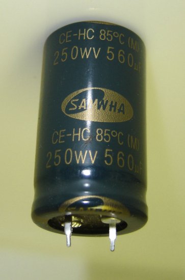 560uF/250V Samwha CE-HC Snap Aluminum Electrolytic Capacitor