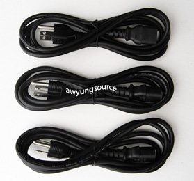 Power Cord 3-Prong Black 6' - Listing is for 3 Power Cords