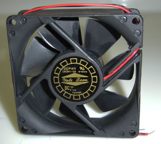 DC Case Fan - D80SM-12A Fan 80mm x 80mm x 25mm w/Two Wires
