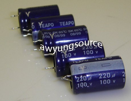 220uF-100V Teapo Aluminum Electrolytic Capacitor - 5 Pieces