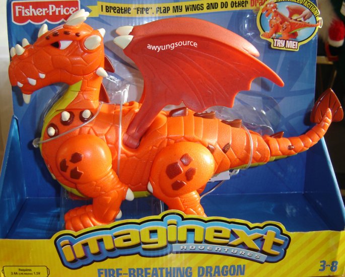 IMAGINEXT FIRE-BREATHING DRAGON BY FISHER PRICE NIB!