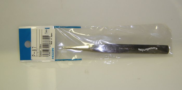 HOZAN STAINLESS STEEL TWEEZERS - 125mm