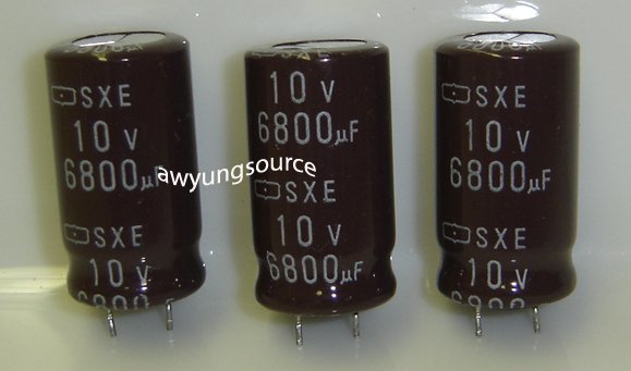 6800uF-10V SAMYOUNG SXE ELECTROLYTIC CAPACITORS 3 PCS!