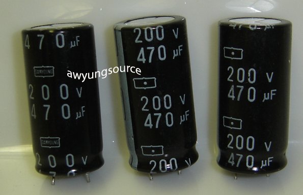 470uF-200V SAMYOUNG ELECTROLYTIC CAPACITORS 3 PCS!