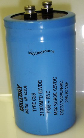 MALLORY 31000uF-50VDC CGS CAPACITOR SCREW TERMINALS