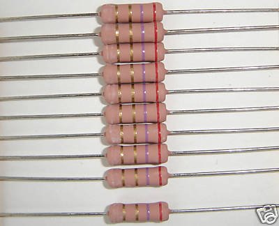2.7OHM 3 WATT METAL OXIDE RESISTOR 5% - PKG OF 10 PCS!
