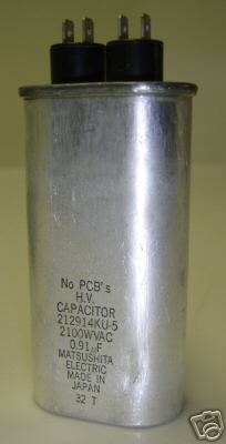 MATSUSHITA HV CAPACITOR 212914KU-5 - 0.91uF/2100WVAC!