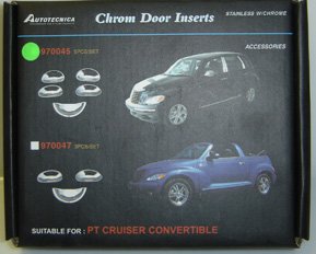 970045 AUTOTECNICA PT CRUISER CHROME DOOR INSERTS - STAINLESS W/CHROME 5 PC SET