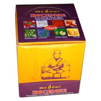 Lot of 4 Packs of 72 Glass with Incense Travel Pack