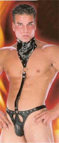 Leather Choker Harness & Thong - Item 212