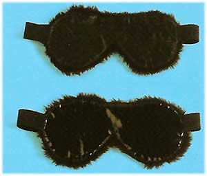 Leather Faux Fur Blindfold - Item 9015L