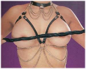 Leather Chain Choker Bra - Item 89