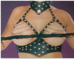 Leather & Chain Choker Bra - Item 82