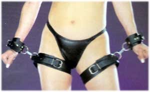 Wrist to Thigh Leather Restraints - Item 70