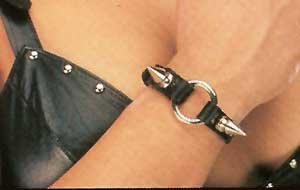 Leather Large Spike Wristband - Item B147