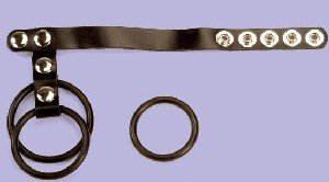 Leather and Rubber Cage C-Ring - Item B300