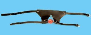 Leather Padded Ball Gag Blindfold - Item B169