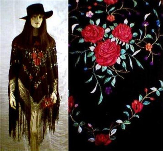SALE Flamenco~ Silk Embroidered Poncho Top FREE WORLDWIDE SHIPPING!