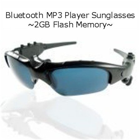 Bluetooth MP3 Player Sunglasses (Black)- 2GB Flash Memory