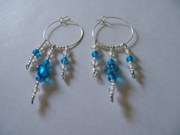 Shades of Blue Hoop Earrings
