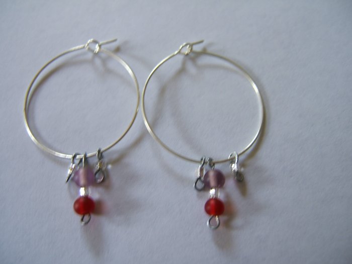 Red and Purple Earrings