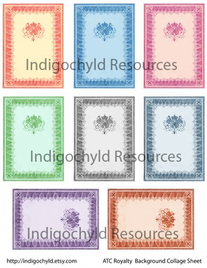 Royalty ATC Base Digital Collage Sheets JPG