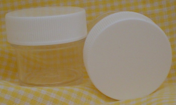 Sample Size Clear PET Jars with White Caps