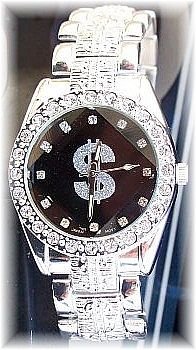 Elegant 'cash-money' Bling Styled Mens Watch