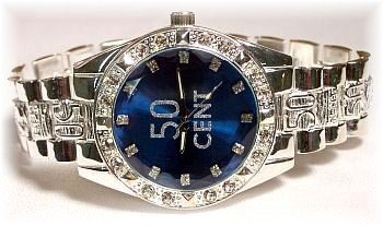 Elegant '50-cent' Bling Styled Mens Watch