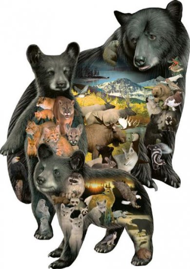 Bear-ly There - 1,000 piece Shaped SunsOut puzzle - for Ages 12+