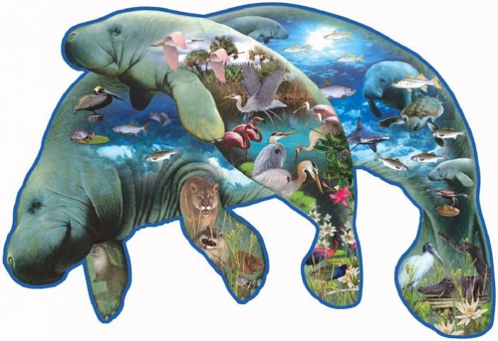 Manatees - 1,000 piece Shaped SunsOut puzzle - for Ages 12+