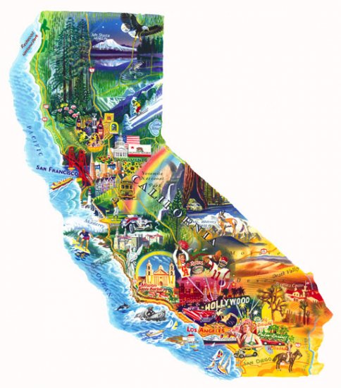 Sun & Fun - California - 1,000 piece Shaped SunsOut puzzle - for Ages 12+