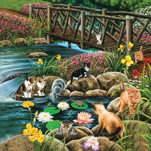 Cat Crossing - 1,000 piece SunsOut puzzle - for Ages 12+