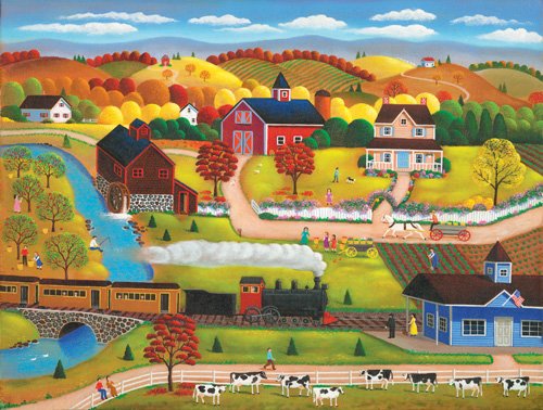 Country Autumn Train - 1,000 piece SunsOut puzzle - for Ages 12+
