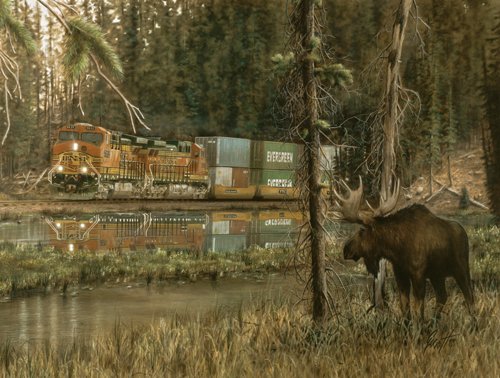 Double Take - Moose & Train - 500 piece SunsOut puzzle - for Ages 12+