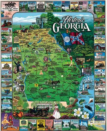 Historic Georgia - 1,000 piece White Mountain puzzle - for Ages 12+