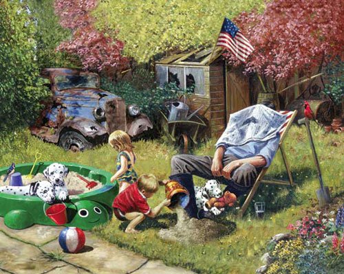 Grampa Watches the Kids - 1,000 piece White Mountain puzzle - for Ages 12+