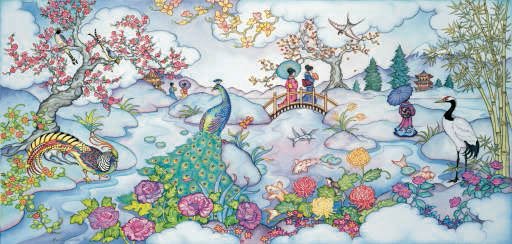 Peacock Bridge - 1,000 piece SunsOut puzzle - for Ages 12+