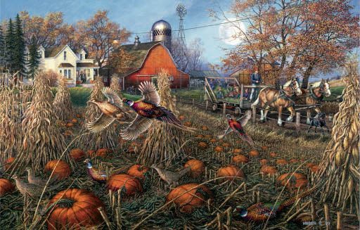 Pheasant Pumpkin Patch - 1,000 piece SunsOut puzzle - for Ages 12+