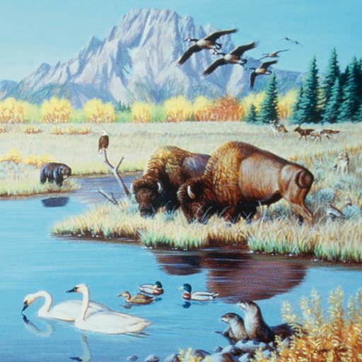 Buffalo at the Pond - 500 piece SunsOut puzzle - for Ages 12+