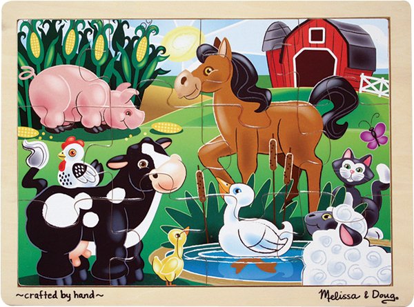 On The Farm - 12 piece wooden Melissa & Doug jigsaw puzzle - Ages 3+