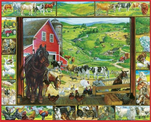 On The Farm - 1,000 piece White Mountain puzzle - for Ages 12+