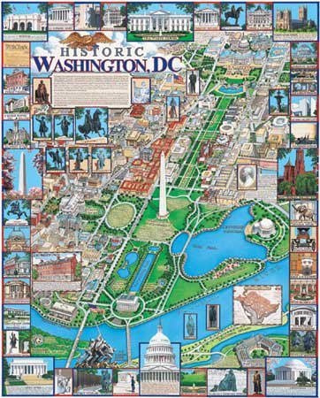 Historic Washington, D.C. - 1,000 piece White Mountain puzzle - for Ages 12+