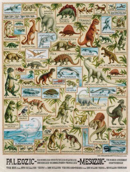 Dinosaur Chart - 300 piece SunsOut puzzle - for Ages 8+