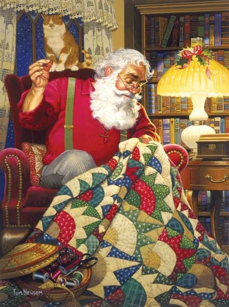 Quilting Santa - 100 piece SunsOut Mini puzzle